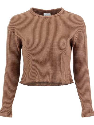 Lezat Fiona Organic Cotton Waffle Thermal Pullover Top - Cocoa product