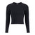 Fiona Organic Cotton Waffle Thermal Pullover Top - Black