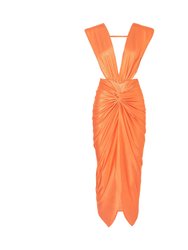 Goddess Ruched Twist Dress - Glow