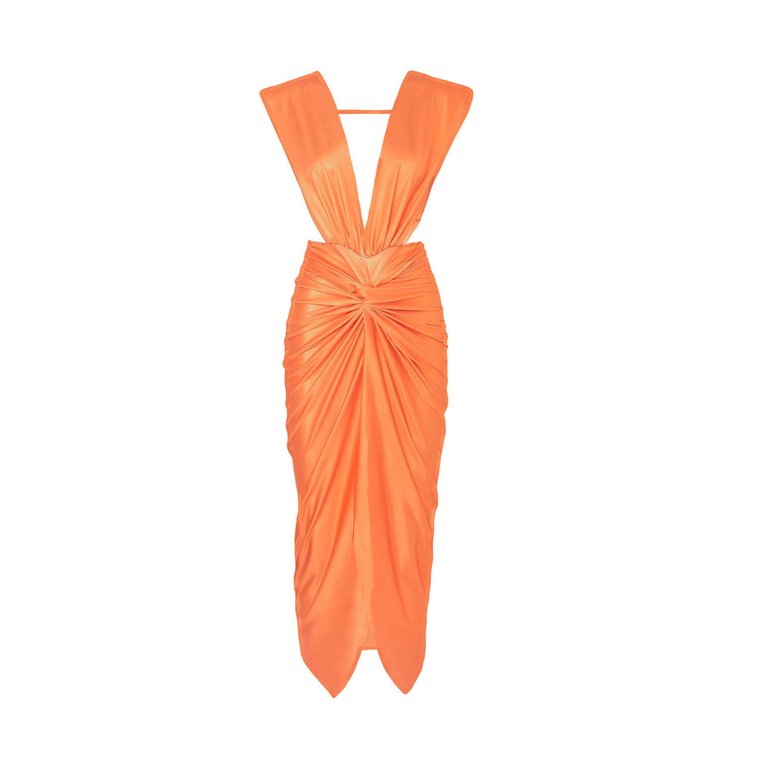 Goddess Ruched Twist Dress - Glow