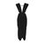 Goddess Ruched Twist Dress - Noir