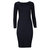 Jenny Long Sleeve Cutout Midi Rib Dress - Black