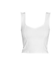 Josie Organic Cotton Sweetheart Tank - White