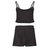 Kora Cotton Tank, Shorts And Robe Sleep Set - Black