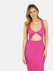 Krista Twist Dress - Pink Aster