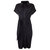 Mona Front Tie Midi Dress - Black - Black