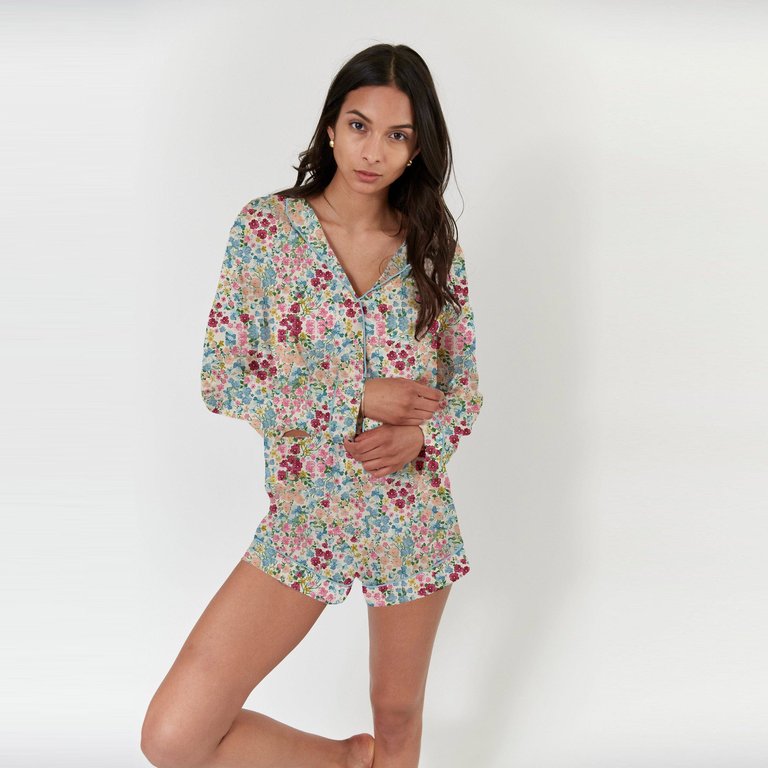 Nina Silk Pajama Short Set - Ambrosia