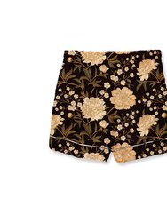 Nina Silk Pajama Short Set - Ivory Peonies