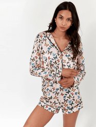 Nina Silk Pajama Short Set - Butterfly