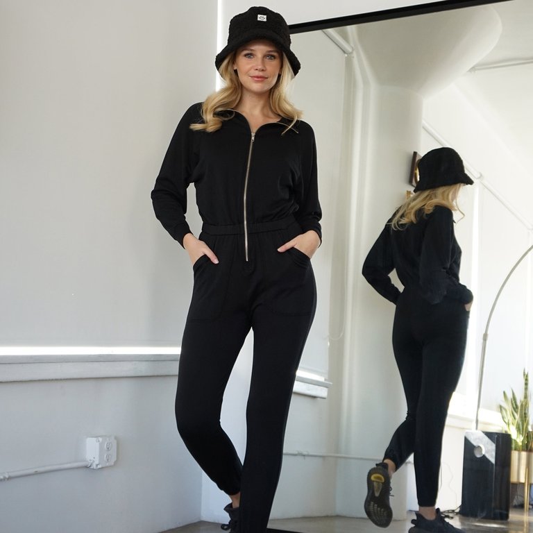 Restore Soft Terry Jumpsuit - Black - Black