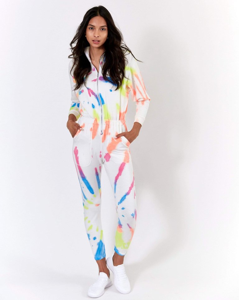 Restore Soft Terry Jumpsuit - Neon Tie Dye