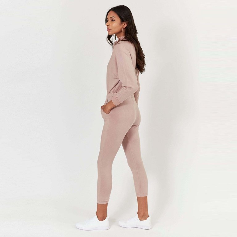 Restore Soft Terry Jumpsuit - Pink Suede