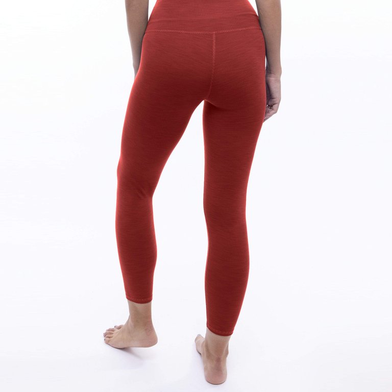 Rib 7/8 High Waisted Legging - Cayenne