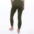 Rib 7/8 High Waisted Legging - Heather Forest Green