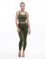 Rib V-Neck Cropped Tank - Heather Forest Green