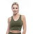 Rib V-Neck Cropped Tank - Heather Forest Green - Heather Forest Green