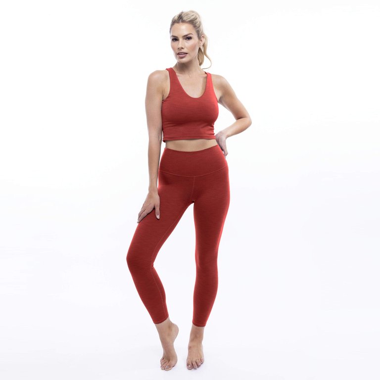 Rib V-Neck Cropped Tank