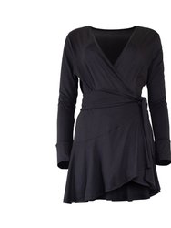 Rita Wrap Modal Dress - Black