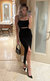 Selena Modal Cutout Slit Dress - Black