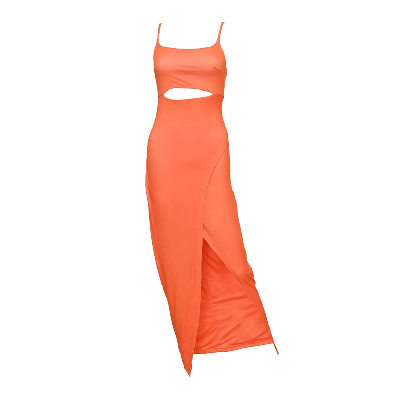 Selena Modal Cutout Slit Dress - Glow - Glow