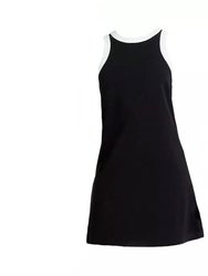 Willa Organic Cotton Active Mini Dress - Black/White