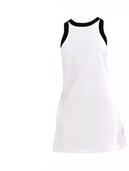 Willa Organic Cotton Active Mini Dress - White/Black