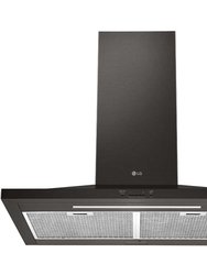 30 inch Black Stainless Wall Mount Chimney Hood