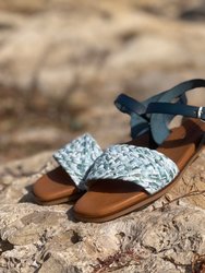 Aidos leather flat sandal - Blue