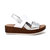 Akia Wedge Sandal In Leather - Silver Engraved