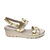 Alice Wedge Sandal In Leather - Gold