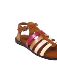 Areca Flat Sandal In Leather