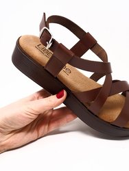 Bambu Platform Sandal In Leather