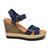 Breana Leather Wedge Sandal - Blue