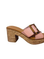 Corona Leather Heeled Sandal - Pink