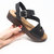 Danae Platform Leather Sandal - Black