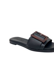 Gena Leather Flat Sandal