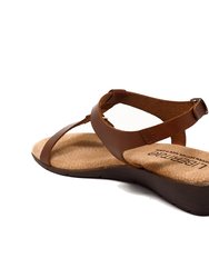 Greco Wedge Leather Sandal