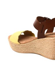 Jade Wedge Sandal In Leather