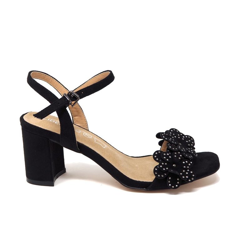 Keena Heel Sandal In Synthetic - Black