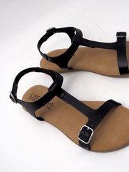 Samantha flat sandal in leather