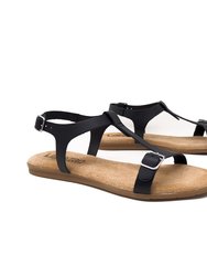 Samantha flat sandal in leather