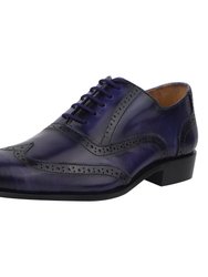 Aaron Leather Oxford Style Dress Shoes - Purple