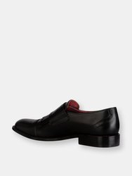 Auburn Leather Oxford Style Monk Straps