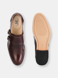 Auburn Leather Oxford Style Monk Straps