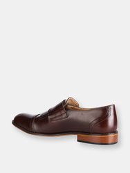 Auburn Leather Oxford Style Monk Straps