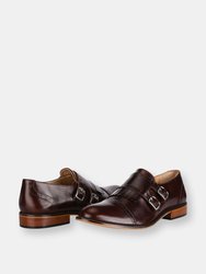 Auburn Leather Oxford Style Monk Straps