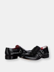 Auburn Leather Oxford Style Monk Straps