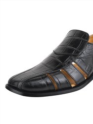 Bidwill Genuine Leather Fisherman Flat Sandals - Black