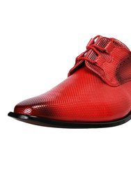 Blacktown Leather Oxford Style Dress Shoes - Red