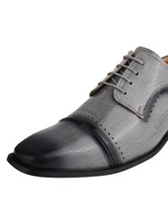 BRUCE Leather Oxford Style Dress Shoes - Gray